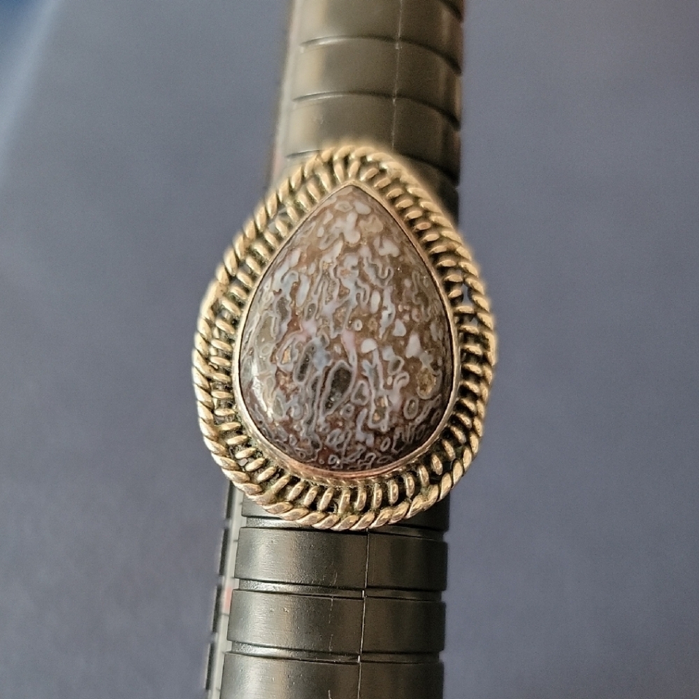 Dinosaur Bone Sterling Silver Ring